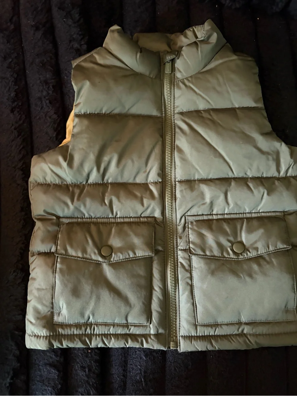 Old Navy Olive Green Quilted Puffer Vest for Kids